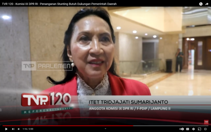 TVR 120 - Komisi IX DPR RI : Penanganan Stunting Butuh Dukungan Pemerintah Daerah