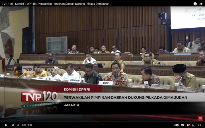 TVR 120 - Komisi II DPR RI : Perwakilan Pimpinan Daerah Dukung Pilkada Dimajukan