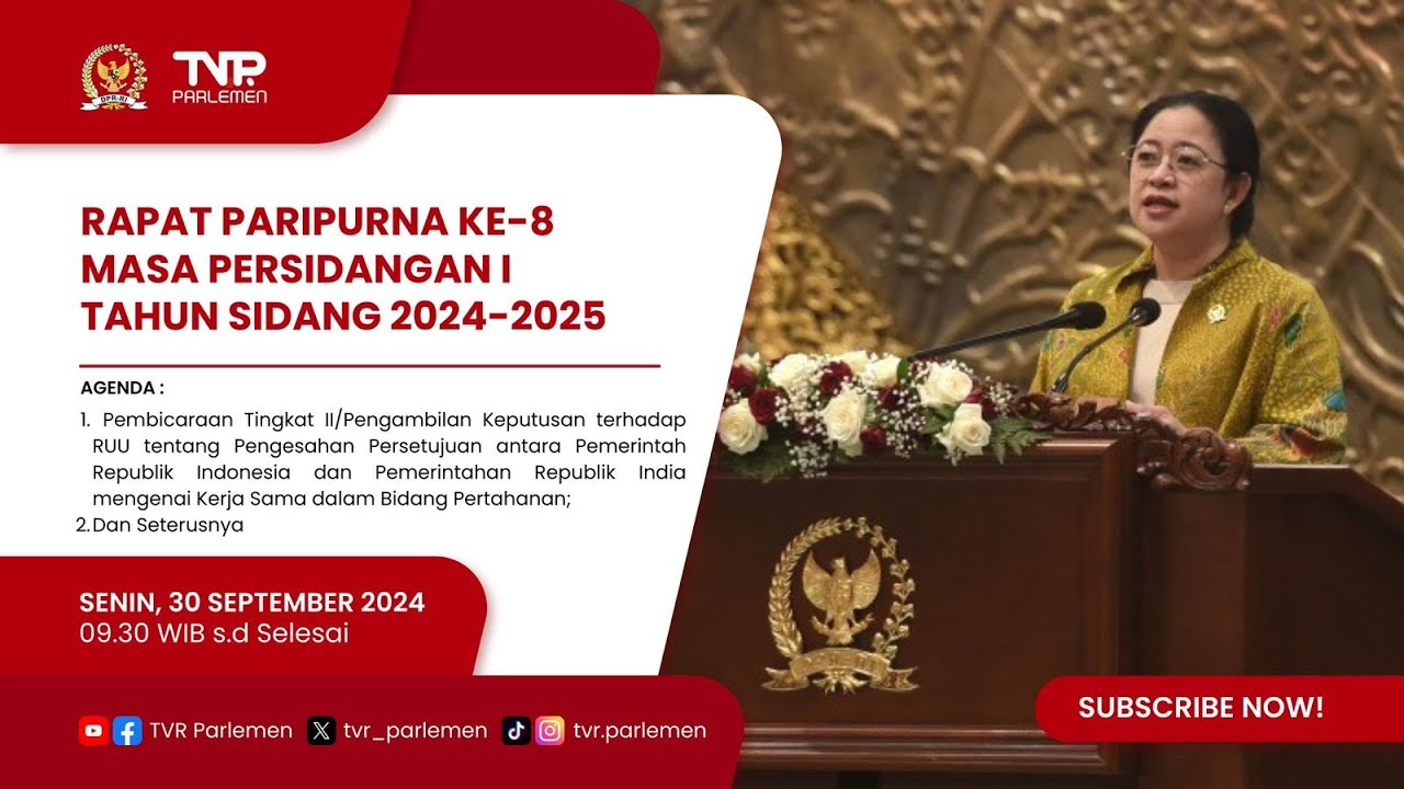 Rapat Paripurna Dpr Ri Ke Masa Persidangan Tahun Sidang Tvr Parlemen